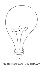 Outline illustration vector image of a light bulb.
Hand drawn artwork of a light bulb.
Simple cute original logo.
Hand drawn vector illustration for posters.