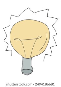 Outline illustration vector image of a light bulb.
Hand drawn artwork of a light bulb.
Simple cute original logo.
Hand drawn vector illustration for posters.
