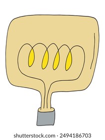 Outline illustration vector image of a light bulb.
Hand drawn artwork of a light bulb.
Simple cute original logo.
Hand drawn vector illustration for posters.