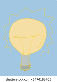 Outline illustration vector image of a light bulb.
Hand drawn artwork of a light bulb.
Simple cute original logo.
Hand drawn vector illustration for posters.