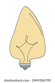 Outline illustration vector image of a light bulb.
Hand drawn artwork of a light bulb.
Simple cute original logo.
Hand drawn vector illustration for posters.