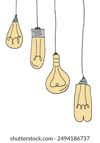 Outline illustration vector image of a light bulb.
Hand drawn artwork of a light bulb.
Simple cute original logo.
Hand drawn vector illustration for posters.