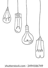 Outline illustration vector image of a light bulb.
Hand drawn artwork of a light bulb.
Simple cute original logo.
Hand drawn vector illustration for posters.