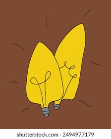 Imagen de Vector de una bombilla.
Obra de arte dibujada a mano de una bombilla.
Simple lindo logotipo original.
Ilustración vectorial dibujada a mano para carteles.