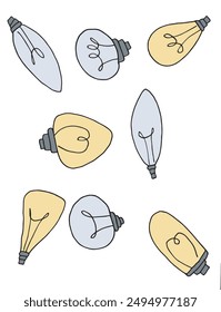 Outline illustration vector image of a light bulb.
Hand drawn artwork of a light bulb.
Simple cute original logo.
Hand drawn vector illustration for posters.