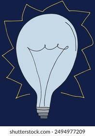 Outline illustration vector image of a light bulb.
Hand drawn artwork of a light bulb.
Simple cute original logo.
Hand drawn vector illustration for posters.