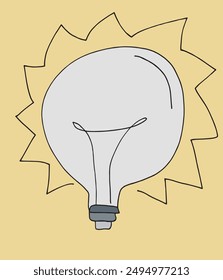 Outline illustration vector image of a light bulb.
Hand drawn artwork of a light bulb.
Simple cute original logo.
Hand drawn vector illustration for posters.