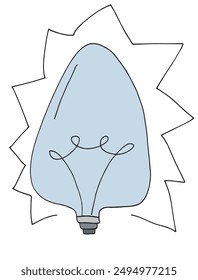 Outline illustration vector image of a light bulb.
Hand drawn artwork of a light bulb.
Simple cute original logo.
Hand drawn vector illustration for posters.