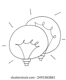 Imagen de Vector de una bombilla.
Obra de arte dibujada a mano de una bombilla.
Simple lindo logotipo original.
Ilustración vectorial dibujada a mano para carteles.