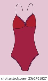 Outline illustration vector image of a lingerie.
Hand drawn artwork of a lingerie. 
Simple cute original logo.
Hand drawn vector illustration for posters, cards, t-shirts.