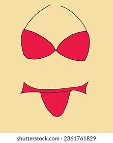 Outline illustration vector image of a lingerie.
Hand drawn artwork of a lingerie. 
Simple cute original logo.
Hand drawn vector illustration for posters, cards, t-shirts.