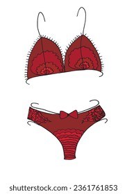 Outline illustration vector image of a lingerie.
Hand drawn artwork of a lingerie. 
Simple cute original logo.
Hand drawn vector illustration for posters, cards, t-shirts.