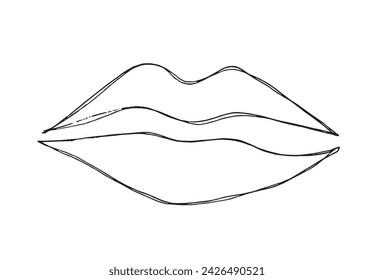 Ilustración de contorno de imagen vectorial de labios y niños.
Dibujado a mano de una obra de arte de los labios.
Simple lindo logotipo original.
Dibujado a mano ilustración vectorial para carteles.