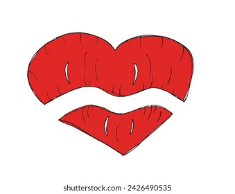 Outline illustration vector image of a lips and kiis.
Hand drawn artwork of a lips.
Simple cute original logo.
Hand drawn vector illustration for posters.