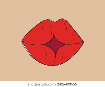 Outline illustration vector image of a lips and kiis.
Hand drawn artwork of a lips.
Simple cute original logo.
Hand drawn vector illustration for posters.
