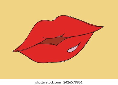 Outline illustration vector image of a lips and kiis.
Hand drawn artwork of a lips.
Simple cute original logo.
Hand drawn vector illustration for posters.