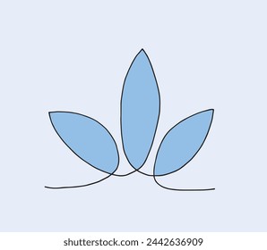 Outline illustration vector image of a  lotus flower.
Hand drawn artwork of a lotus logo.
Simple cute original logo.
Hand drawn vector illustration for posters.