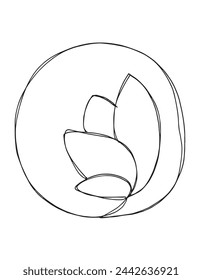 Outline illustration vector image of a  lotus flower.
Hand drawn artwork of a lotus logo.
Simple cute original logo.
Hand drawn vector illustration for posters.