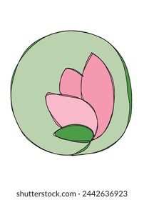 Outline illustration vector image of a  lotus flower.
Hand drawn artwork of a lotus logo.
Simple cute original logo.
Hand drawn vector illustration for posters.