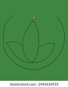 Outline illustration vector image of a  lotus flower.
Hand drawn artwork of a lotus logo.
Simple cute original logo.
Hand drawn vector illustration for posters.