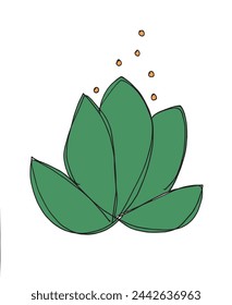 Outline illustration vector image of a  lotus flower.
Hand drawn artwork of a lotus logo.
Simple cute original logo.
Hand drawn vector illustration for posters.