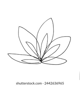 Outline illustration vector image of a  lotus flower.
Hand drawn artwork of a lotus logo.
Simple cute original logo.
Hand drawn vector illustration for posters.