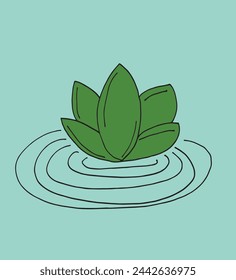 Outline illustration vector image of a  lotus flower.
Hand drawn artwork of a lotus logo.
Simple cute original logo.
Hand drawn vector illustration for posters.