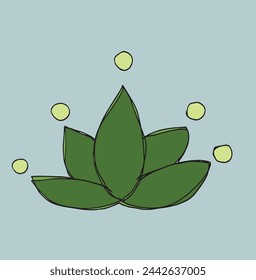 Outline illustration vector image of a  lotus flower.
Hand drawn artwork of a lotus logo.
Simple cute original logo.
Hand drawn vector illustration for posters.