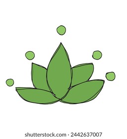 Outline illustration vector image of a  lotus flower.
Hand drawn artwork of a lotus logo.
Simple cute original logo.
Hand drawn vector illustration for posters.