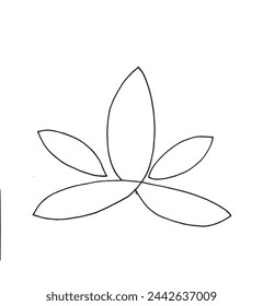 Outline illustration vector image of a  lotus flower.
Hand drawn artwork of a lotus logo.
Simple cute original logo.
Hand drawn vector illustration for posters.