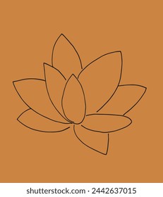 Outline illustration vector image of a  lotus flower.
Hand drawn artwork of a lotus logo.
Simple cute original logo.
Hand drawn vector illustration for posters.