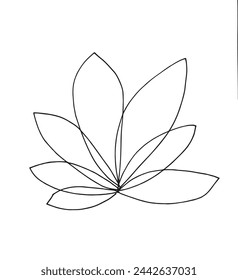 Outline illustration vector image of a  lotus flower.
Hand drawn artwork of a lotus logo.
Simple cute original logo.
Hand drawn vector illustration for posters.