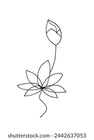 Outline illustration vector image of a  lotus flower.
Hand drawn artwork of a lotus logo.
Simple cute original logo.
Hand drawn vector illustration for posters.