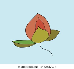 Outline illustration vector image of a  lotus flower.
Hand drawn artwork of a lotus logo.
Simple cute original logo.
Hand drawn vector illustration for posters.