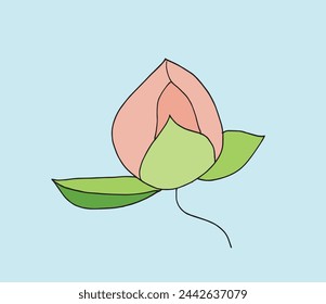 Outline illustration vector image of a  lotus flower.
Hand drawn artwork of a lotus logo.
Simple cute original logo.
Hand drawn vector illustration for posters.