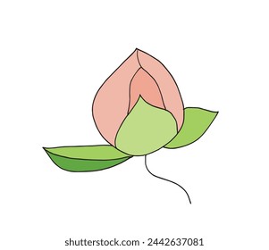 Outline illustration vector image of a  lotus flower.
Hand drawn artwork of a lotus logo.
Simple cute original logo.
Hand drawn vector illustration for posters.