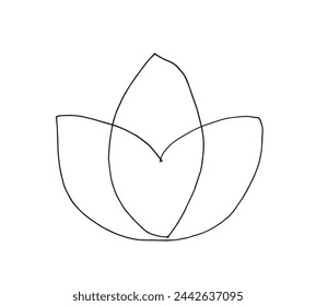 Outline illustration vector image of a  lotus flower.
Hand drawn artwork of a lotus logo.
Simple cute original logo.
Hand drawn vector illustration for posters.