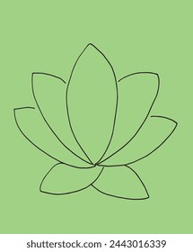 Outline illustration vector image of a  lotus flower.
Hand drawn artwork of a lotus logo.
Simple cute original logo.
Hand drawn vector illustration for posters.