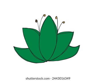 Outline illustration vector image of a  lotus flower.
Hand drawn artwork of a lotus logo.
Simple cute original logo.
Hand drawn vector illustration for posters.