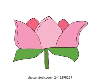 Outline illustration vector image of a  lotus flower.
Hand drawn artwork of a lotus logo.
Simple cute original logo.
Hand drawn vector illustration for posters.