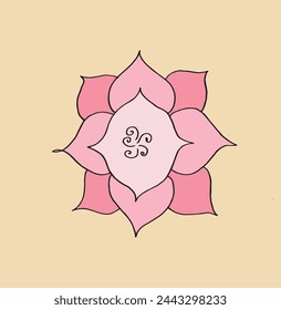 Outline illustration vector image of a  lotus flower.
Hand drawn artwork of a lotus logo.
Simple cute original logo.
Hand drawn vector illustration for posters.