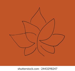 Outline illustration vector image of a  lotus flower.
Hand drawn artwork of a lotus logo.
Simple cute original logo.
Hand drawn vector illustration for posters.