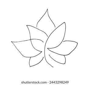 Outline illustration vector image of a  lotus flower.
Hand drawn artwork of a lotus logo.
Simple cute original logo.
Hand drawn vector illustration for posters.