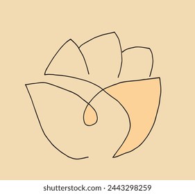 Outline illustration vector image of a  lotus flower.
Hand drawn artwork of a lotus logo.
Simple cute original logo.
Hand drawn vector illustration for posters.