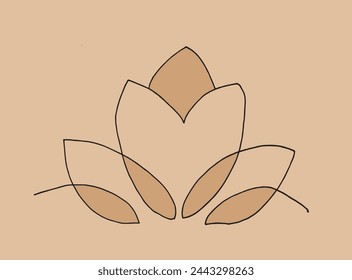 Outline illustration vector image of a  lotus flower.
Hand drawn artwork of a lotus logo.
Simple cute original logo.
Hand drawn vector illustration for posters.