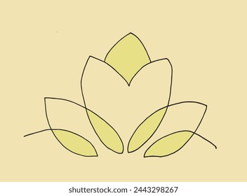 Outline illustration vector image of a  lotus flower.
Hand drawn artwork of a lotus logo.
Simple cute original logo.
Hand drawn vector illustration for posters.