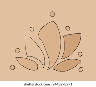 Outline illustration vector image of a  lotus flower.
Hand drawn artwork of a lotus logo.
Simple cute original logo.
Hand drawn vector illustration for posters.