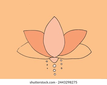 Outline illustration vector image of a  lotus flower.
Hand drawn artwork of a lotus logo.
Simple cute original logo.
Hand drawn vector illustration for posters.