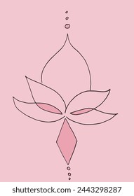 Outline illustration vector image of a  lotus flower.
Hand drawn artwork of a lotus logo.
Simple cute original logo.
Hand drawn vector illustration for posters.