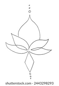 Outline illustration vector image of a  lotus flower.
Hand drawn artwork of a lotus logo.
Simple cute original logo.
Hand drawn vector illustration for posters.